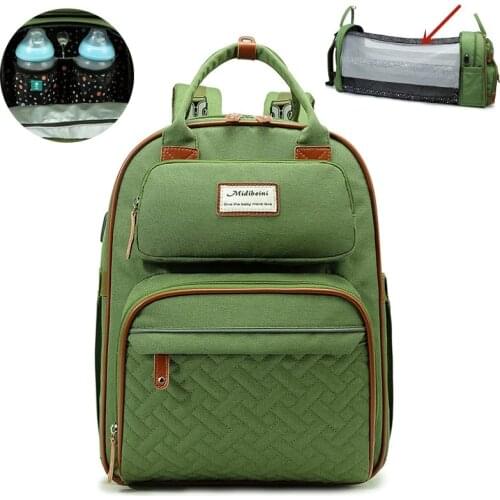 Baby Nappy Diaper Backpack Oxford Mummy Maternity Foldable Stroller Bag for Infant Womens USB Changing Bags Mosquito Net A111