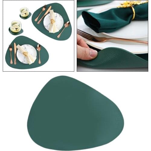 PU Leather Placemat Triangle Table Mat Bowl Mat Oilproof for Dining Tables