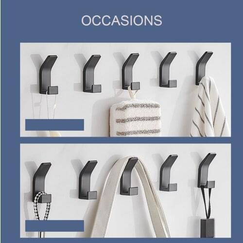 5PCS Double Hook Towel Hook for Bathroom Nordic Style Aluminum Clothes Hook Coat Hook for Livingroom Kitchen Accessories