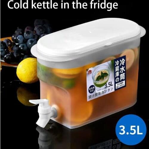 3500ml Water Jug With Tap Cold Kettle Kitchen Lemonade Jug Drinkware Container Heat Resistant Pitcher Juice Decanter For Home