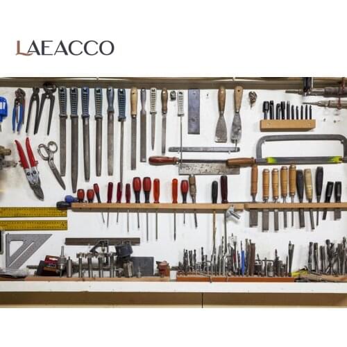 Laeacco Vinyl Backgrounds For Photography Repair Tools Elements Warehouse Home Decor Baby Photo Backdrops Photocall Photo Studio