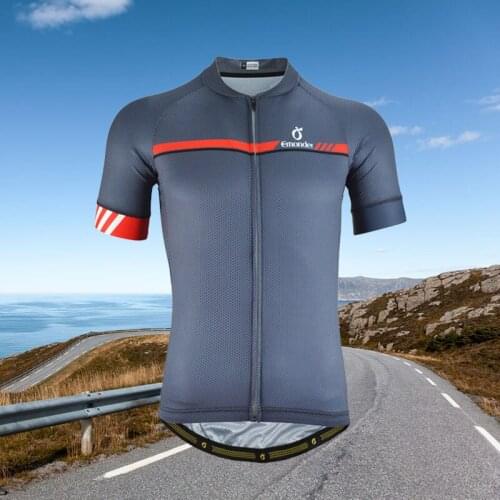 EMONDER Cycling Jersey 2019 Pro Team Short Sleeve Men Bike Clothing Breathable Cozy Antislip Band Sleeve Cuff Simple