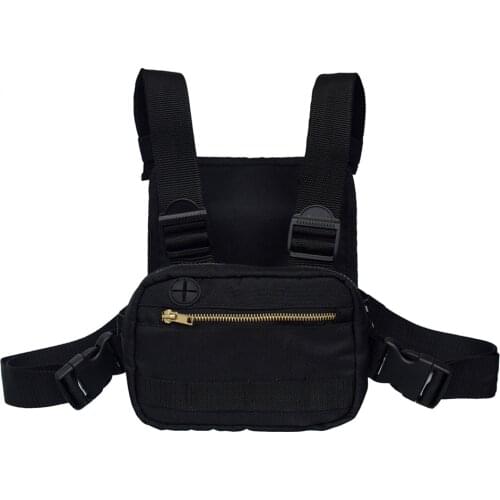 Men Chest Pack Rig Hip Hop Streetwear Unisex Cool Functional Tactical Shoulder Anti Theft Waist Bag Purse Punck Style Backpack