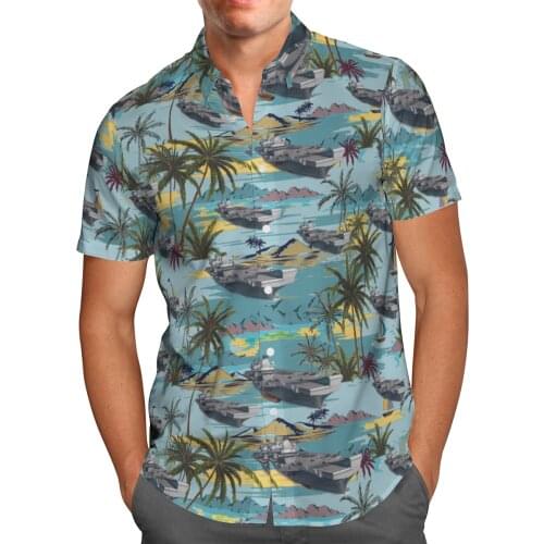 Warship 3D Beach Hawaiian 2021 Summer Mens Shirt Short Sleeve Shirt Streetwear Oversized 5XL Camisa Social Chemise Homme-575