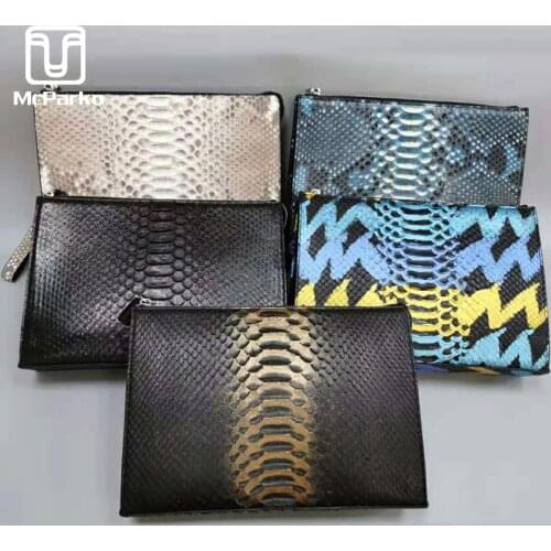 McParko Clutch Bags Men Real Snakeskin Handy Bag For Men Luxury Brand Design Clutches Wallet Genuine Leather 2021 New SWAG Gifts