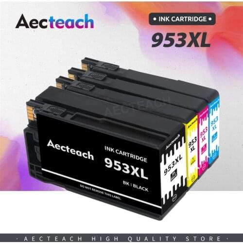 Aecteach 953XL New Ink Cartridge Compatible for HP 953 for hp953 XL BK CMY for HP Printer OfficeJet Pro 7720 7730 7740 8210 8218
