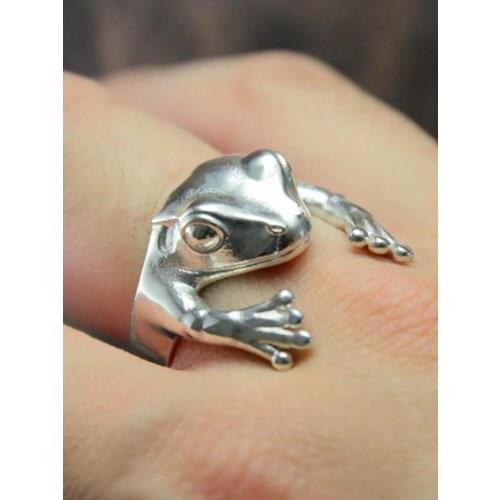 Wedding Ring Men Grilfriend Party Gifts Frog Animal Rings For Women Frog Toad Metal Wrap Ring
