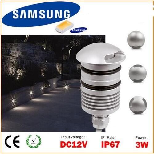10PCS 3w IP67 12V/24V LED Deck Lights CREE LED Underground light for Outdoor Garden Pathway Decor Underground Waterproof Spotlig