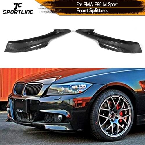 For BMW 3 Series E90 M tech M Sport Front Bumper Lip Splitters Flaps Winglets 2006 - 2008 2009 - 2012 LCI Carbon Fiber