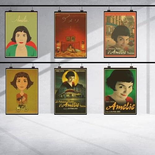Retro Amelie Classic Movie Poster Print Home Decor High Quality Nordic Canvas Painting Wall Art Anime Bedroom Wall Decor Picture