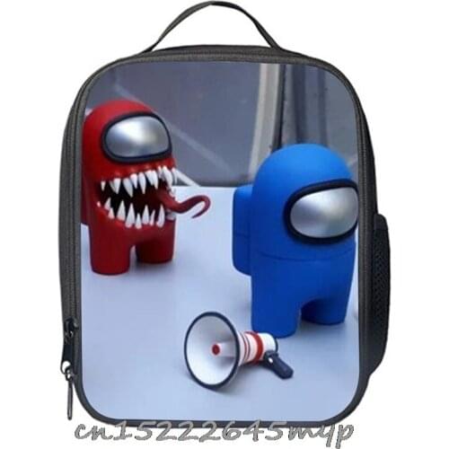 Among Us Cooler Lunch Bag Cartoon Girls Portable Thermal Food Picnic Bags for School Kids Boys Lunch Box Tote