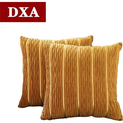 Light Luxury Velvet Cushion Cover For Sofa 45x45cm Pillow Cover Decorative Simple Silver Stripes Crumpled Solid Color Pillowcase