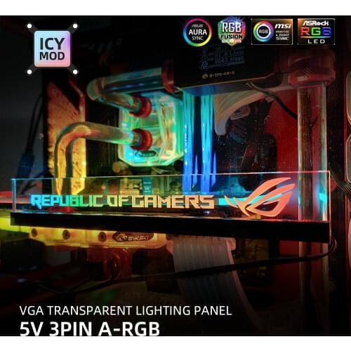Transperant A-RGB GPU Side Panel Customizable RGB VGA Side Cover Acrylic Customize Lighting Board PC MOD Custom 5V3PIN/12V4PIN
