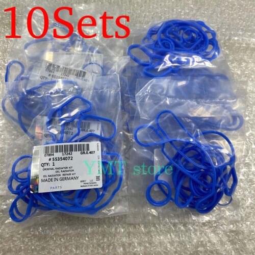10Sets Cooling System Seal Oil Cooler Gasket Seals For Chevrolet Cruze Orlando Sonic Fiat Astra Zafira 55354071 55354072 2724577