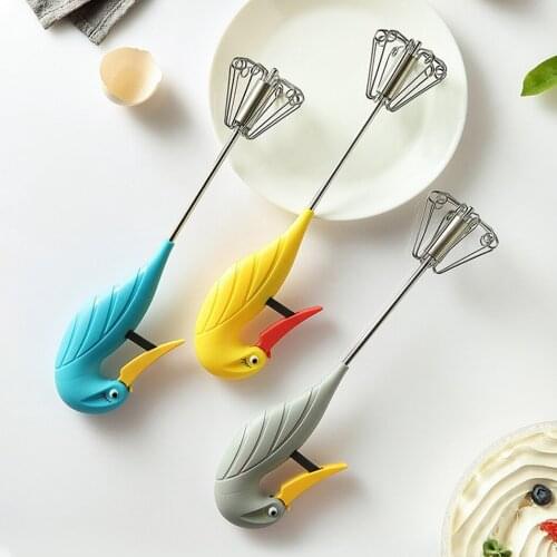 1Pcs Kitchen Whisk 360° Rotatable Handheld Baking Beater Semi-Automatic Egg Whisk Milk Cream Butter Blender Kitchen Accessories