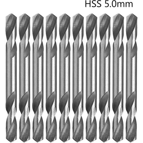 10Pcs/Set 5mm HSS Double Ended Spiral Torsion Drill Tools Drills