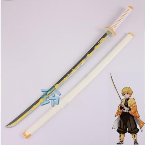 Agatsuma Zenitsu Cosplay Sword Demon Slayer Kimetsu No Yaiba Costume Weapons Prop PVC Sword Halloween Christmas Party Props
