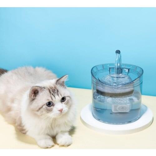 1.8L Automatic Water Fountain Pet Cat Transparent Tilted Water Fountain Dog Water Dispenser Non Spill Drinking Bowl