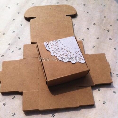 Free shipping 50 pcs a lot 6.2x6.2x3.2cm kraft paper packing box/cosmetics box/useful handmade soap box/gift box/matte cases