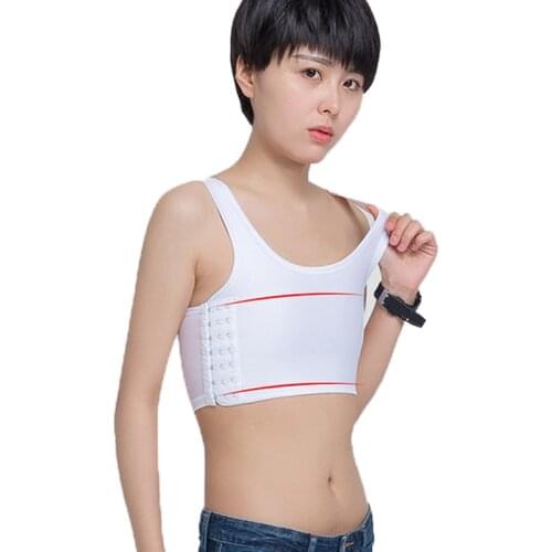 Chest Binder Les Lesbian Casual Breathable Buckle Short Chest Breast Binder Tank Vest Tops Plus Size S-5XL Tomboy Bra Intimates