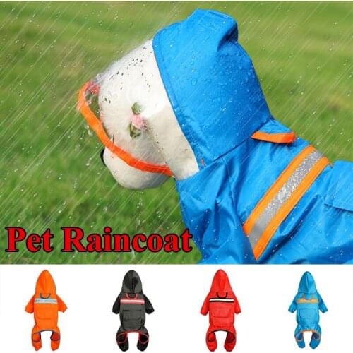 Lovely Pet Cat Dog Raincoat Hooded Reflective Puppy Small Dog Rain Coat Waterproof Jacket for Dogs Soft Breathable Dog Clothes