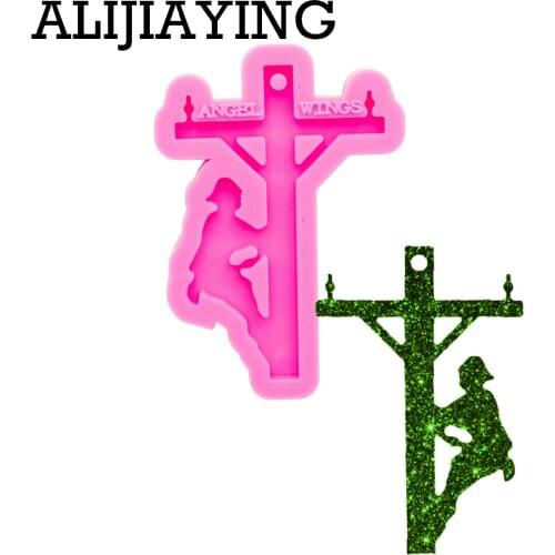 DY0340 shiny lineman molds Keychain Silicone Mold for epoxy resin molds DIY craf mould