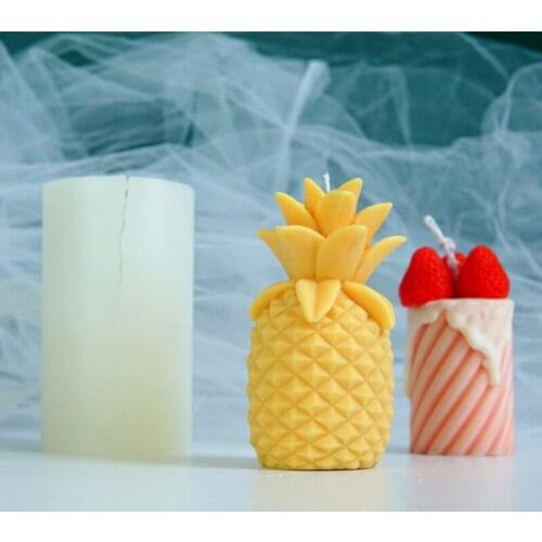 DIY Pineapple Candle Mold Simulation Fruit Candle Silicone Mold Fragrance Fruit Shaped Candle Making Wax Plaster Mould Handmade