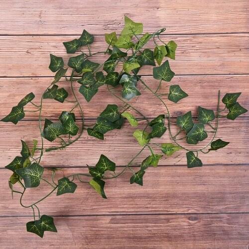 HanHanging Artificial Green Leaf Garland Plants Ivy Vine Foliage Plastic Fake Plants Party Supplies