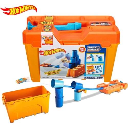 Hot Wheels Original New Round Cup Tool Model Challenge Race Car Track Suit Ejection Tracks Builder Barrel Box Toys for Boys Gift