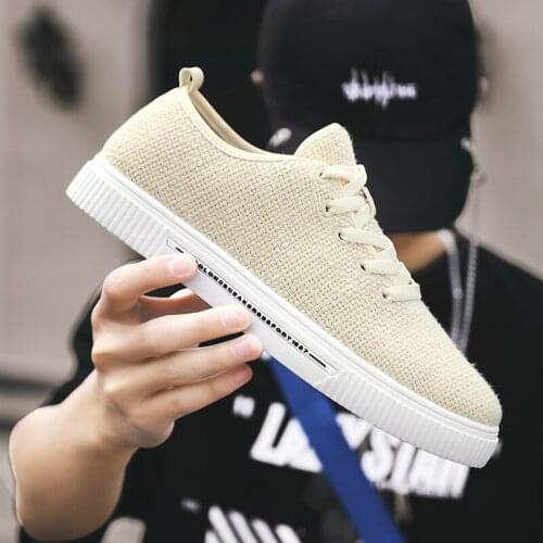 Spring new sneakers men Linen canvas shoes fashion trend men casual shoes comfortable espadrilles classic running shoes