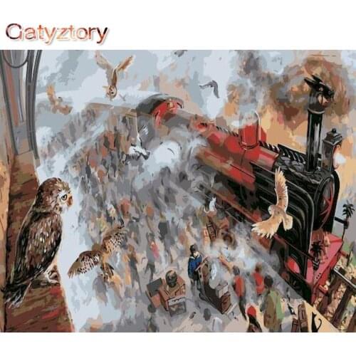 GATYZTORY Frameless Train Eagle Animals DIY Painting By Numbers Hand Painted Oil Painting Modern Wall Art Unique Gift For Home D