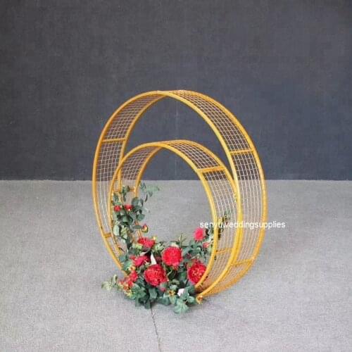 New style 2pcs/set)Star spring iron circular flower stand lead road wedding window display decorations senyu1782