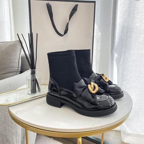 British style autumn 2021 new Mary Jane boots, socks boots, fashion ankle boots, womens boots