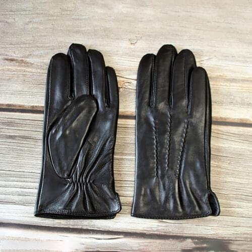 Guantes Mujer New Winter Gloves Mens Gloves Leather Male Sheepskin Straight Style Thin Lining Spring And Autumn Driving