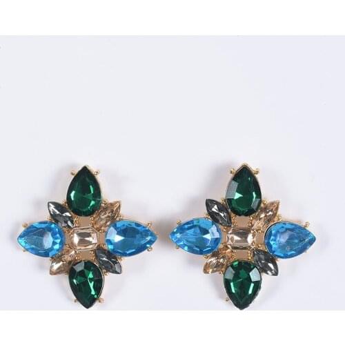PPG&PGG 2019 New Fashion Colorful Flower Big Luxury Drop Earring Pendant Crystal Gem Statement Earrings Jewelry Wholesale