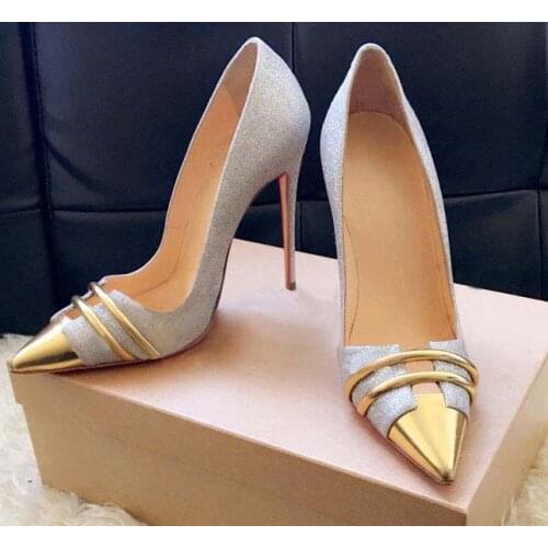 Sexy Women Celebrating Shoes Bling Bling Glitter Metal Pointed Toe Stiletto Heels Wedding Shoes Bride Leopard Print Dress Shoes