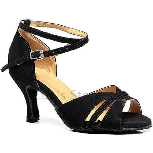 New Free Shipping Black Suede Open Toe Dance Shoe Ballroom Salsa Latin Tango Bachata Dancing Dance Shoes ALL Size