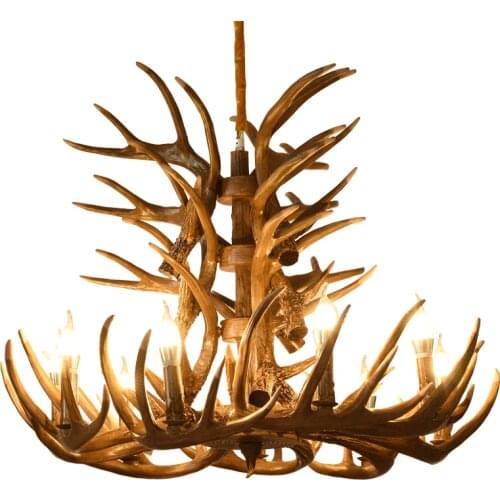 Vintage LED Chandelier Industrial Buck Deer Horn Antler Light Bedroom Living Room Restaurant Loft Villa Kitchen Lamp Fixtures