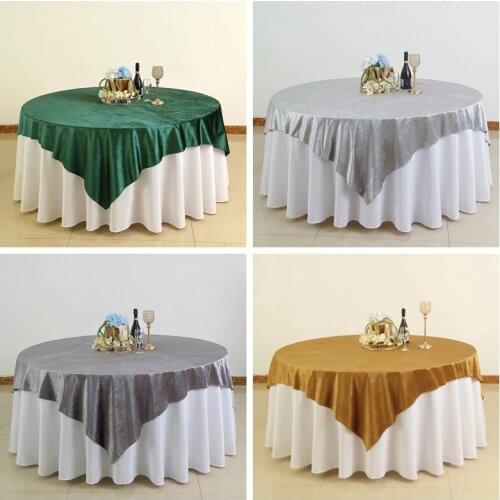 High Quality Velvet Table Overlay Polyester Tablecloth For Wedding Event Table Cloth Decoration