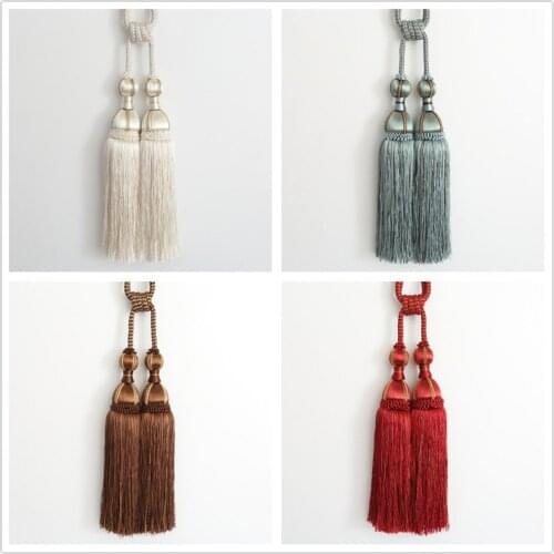 1 pair luxury high grade curtain tieback European double ball hanging tied ball decoration tassel accessories tie tape back N120