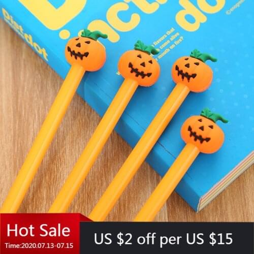 24 Pcs Creative Expression Pumpkin Neutral Pen Cute Student Cartoon Simulation Vegetable Office Signature Pen Wholesale
