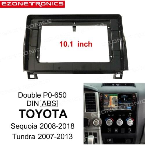 2Din Car DVD Frame Audio Fitting Adaptor Dash Trim Kits Facia Panel 10.1inch For Toyota Sequoia Tundra Double Din Radio Player