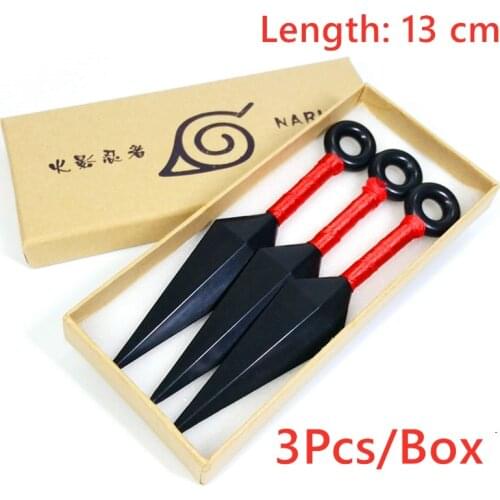 3pcs/set Anime Accessories Ninja Hatake Kakashi Uchiha Sasuke Kunai Shuriken Akatsuki Throwing Weapon Props Cosplay Toy Darts