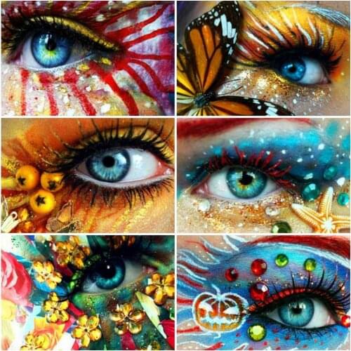 Fezrgea 5d Diamond Painting Full Drill Round Cartoon Diamond Embroidery Nature Eye Diamond Mosaic Sale Hobby And Handicraft