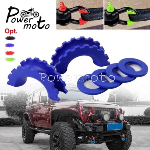 1 Pair Bow Shackle D-ring 5T w/Shackle Isolators & Washer 5/8 Inch Shackle Protector Cover Wrap For Jeep Wrangler car Trucks
