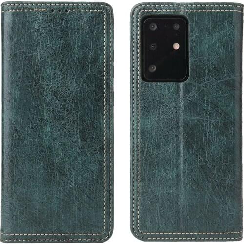 Fierre Shann Retro PU Leather Bark Pattern Phone Case for Samsung Galaxy S20 Ultra S20 Plus S20 S10 Plus S10e Flip Wallet Cover
