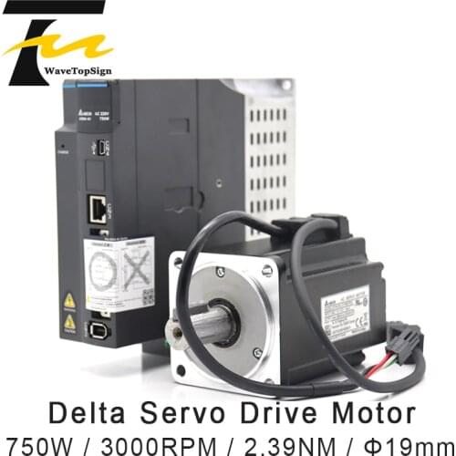 Delta Servo Motor ASD-A3-0721-L+ECM-A3L-CY0807RS1 750W 3000RPM 2.39NM