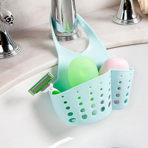 Kitchen Drain Holder Sponge Storage Kitchen Accessories Sink Rack Basket Wash Cloth Organizer Bathroom Wall Hanging Storage Bag