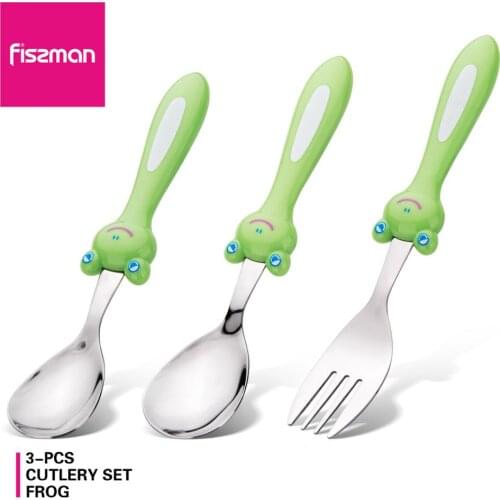 Fissman Kids 3PCS Cutlery Set Stainless Steel Cartoon Style Tableware Dinnerware Sets