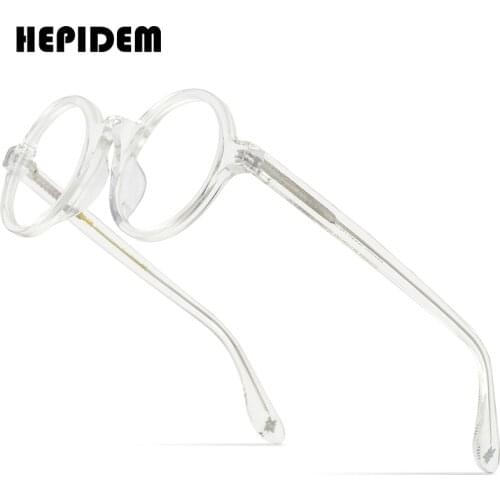 HEPIDEM Acetate Optical Eyeglasses Frame Men New Retro Vintage Round Eye Glasses Women Spectacles Optical Nerd Eyewear Zolman
